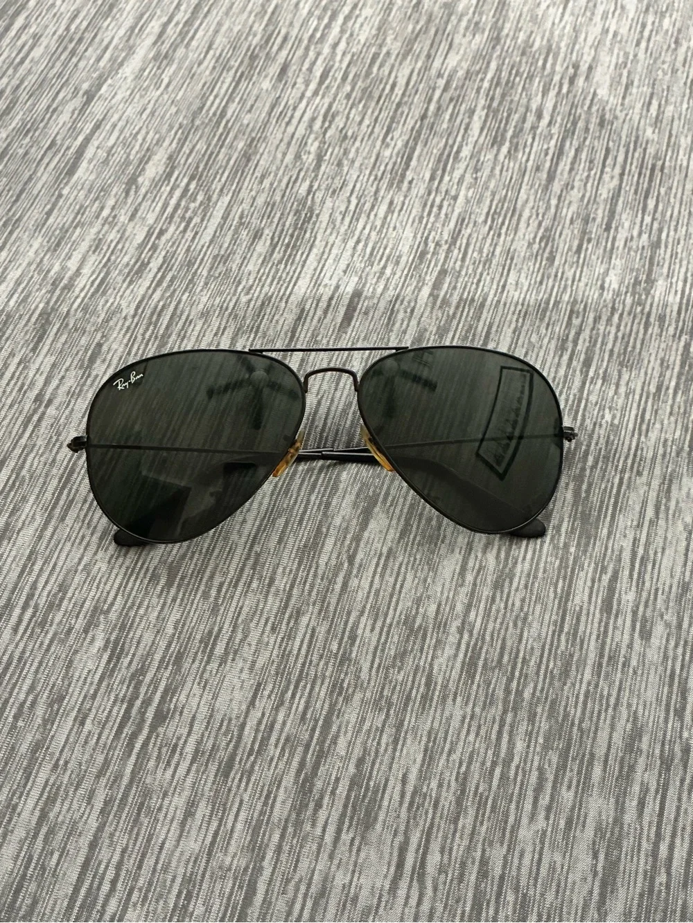 Ray-Ban Classic Aviator Sunglasses - Black Frame with Dark Green Lenses